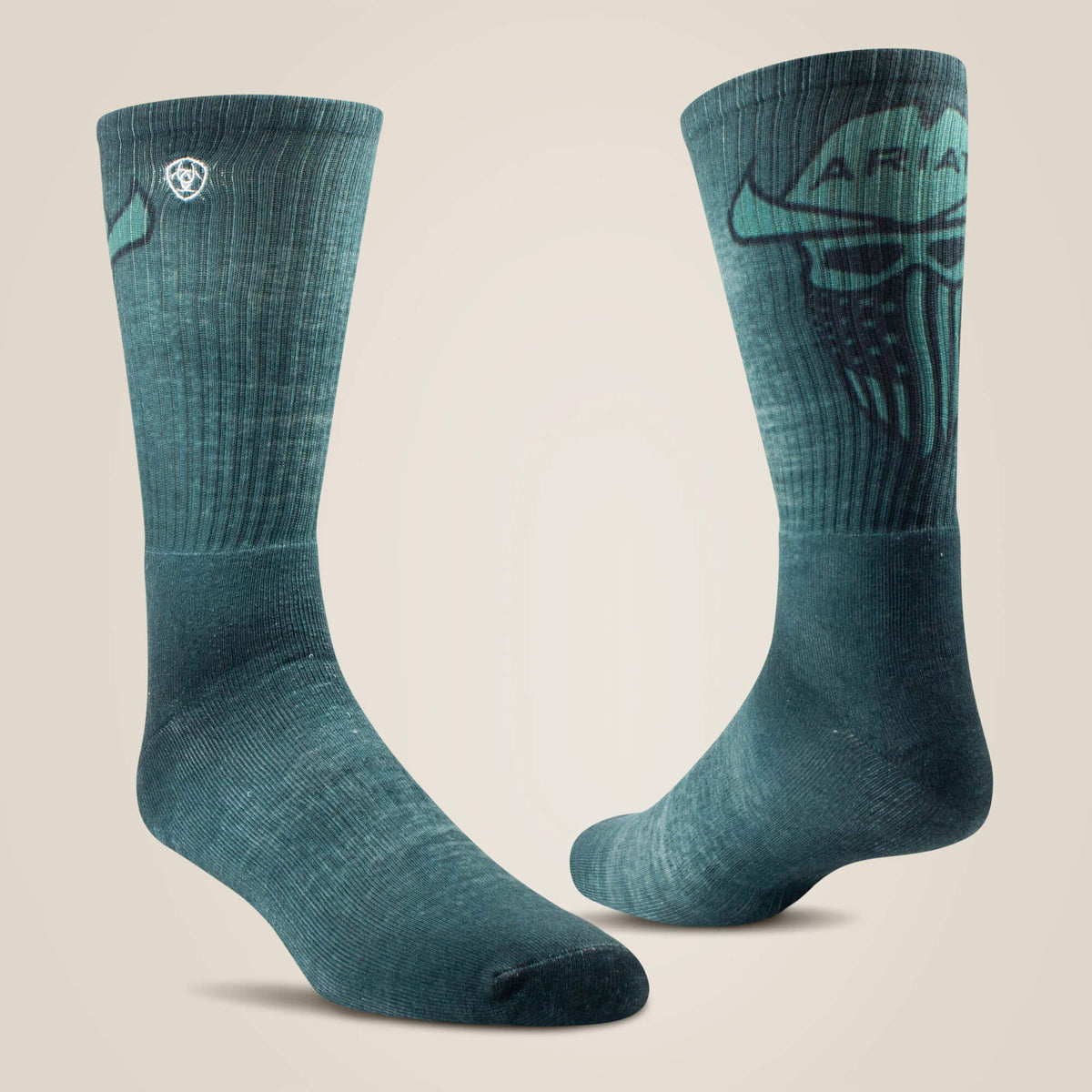 Ariat New | Incognito Graphic Crew Work Sock 2 Pair Multi Color Pack