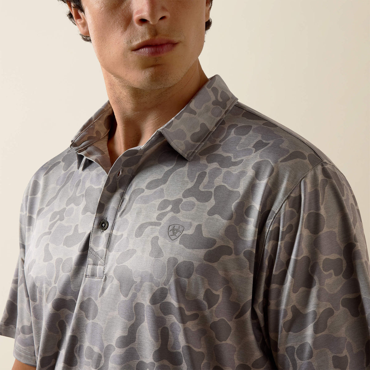 Ariat New | All Over Print Heathered Fitted Polo
