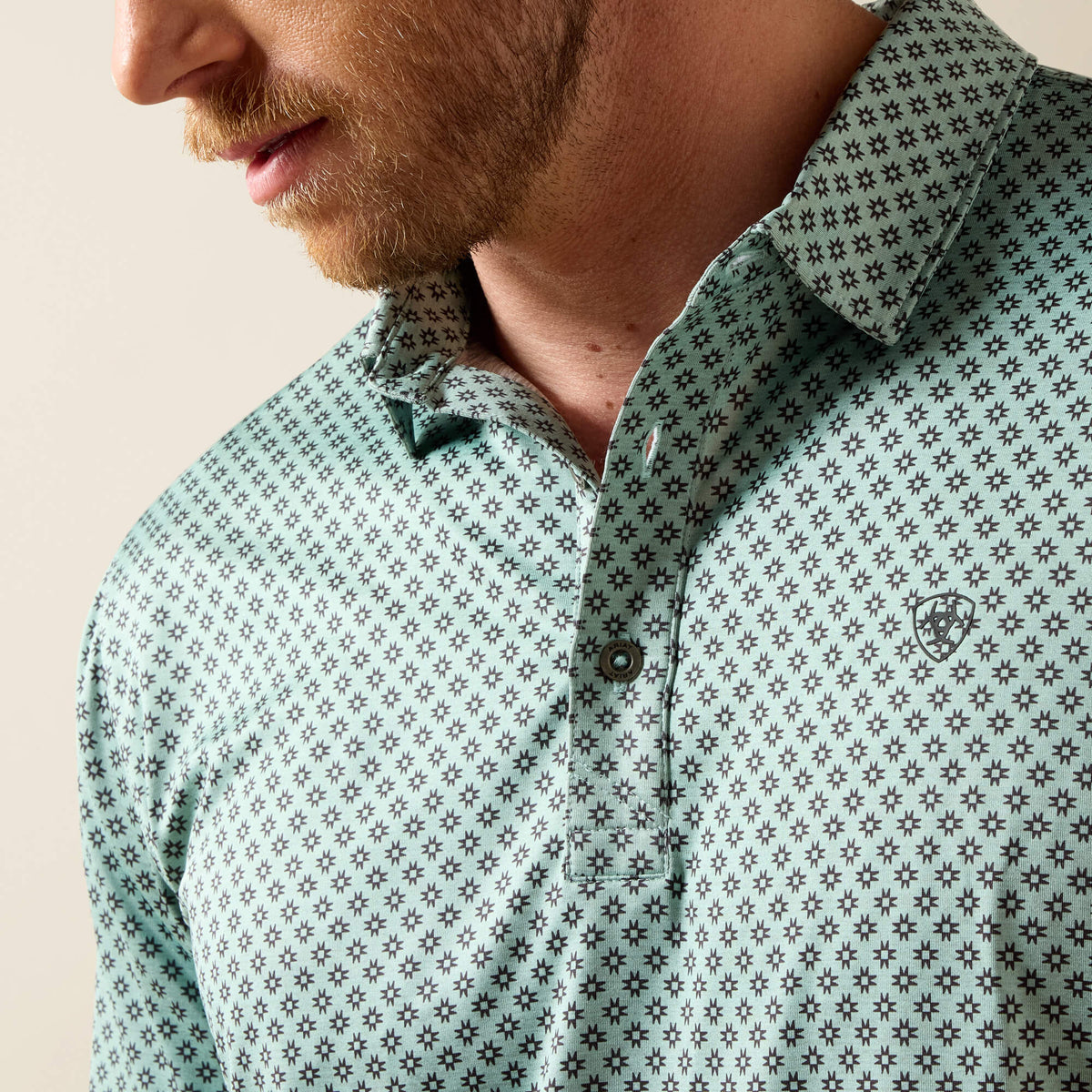 Ariat Quality | All Over Print Heathered Fitted Polo