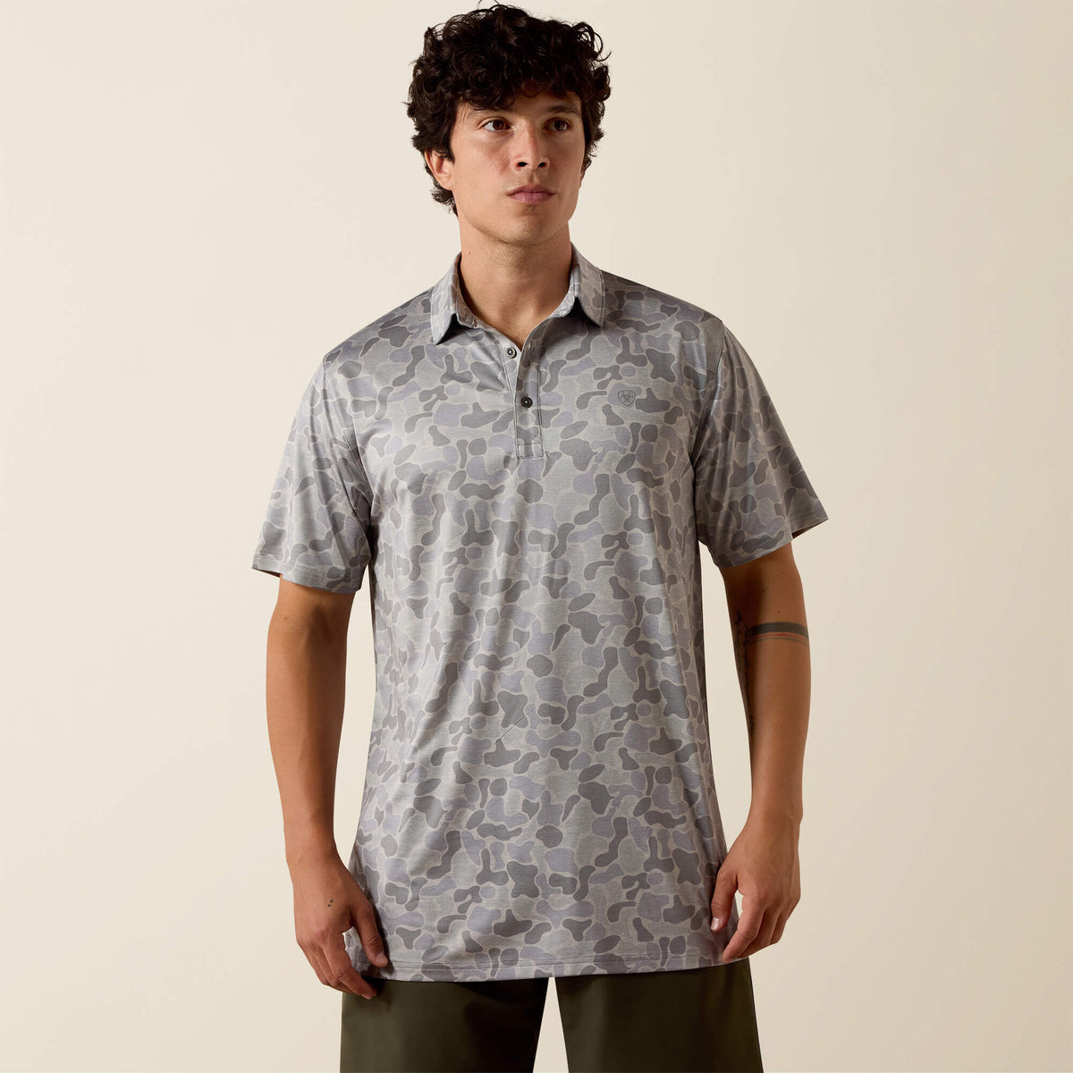 Ariat New | All Over Print Heathered Fitted Polo