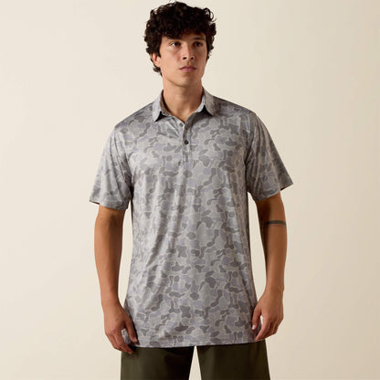 Ariat New | All Over Print Heathered Fitted Polo