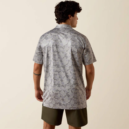 Ariat New | All Over Print Heathered Fitted Polo