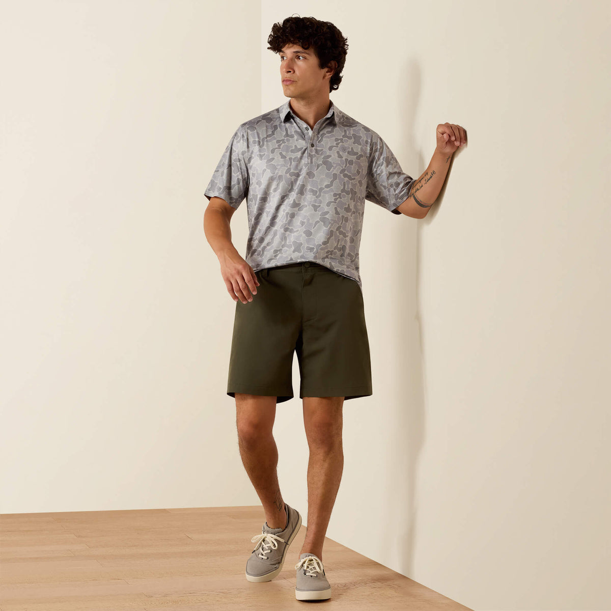 Ariat New | All Over Print Heathered Fitted Polo