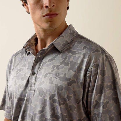 Ariat New | All Over Print Heathered Fitted Polo