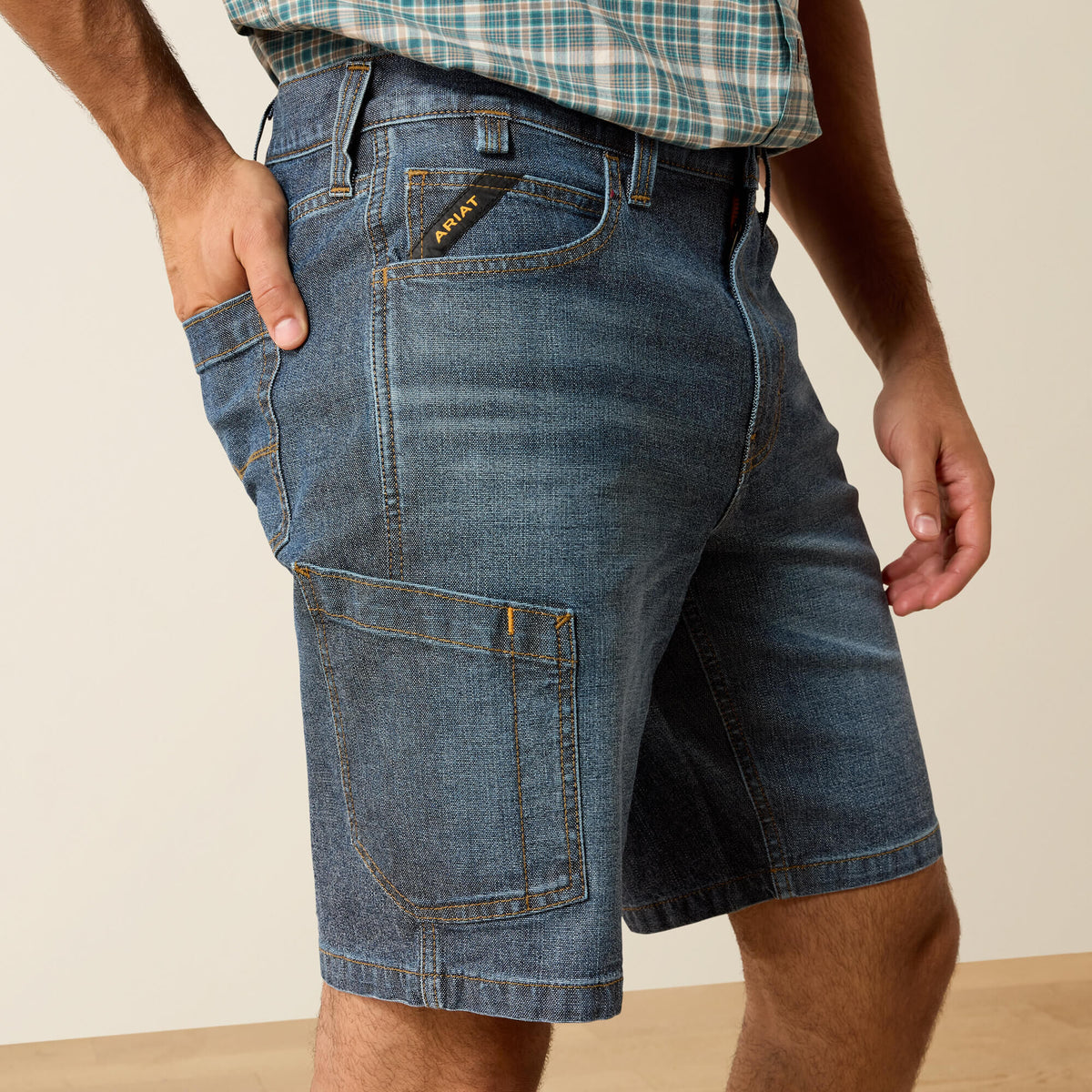 Ariat Discount | Rebar M4 Relaxed Denim 10" DuraStretch Shorts