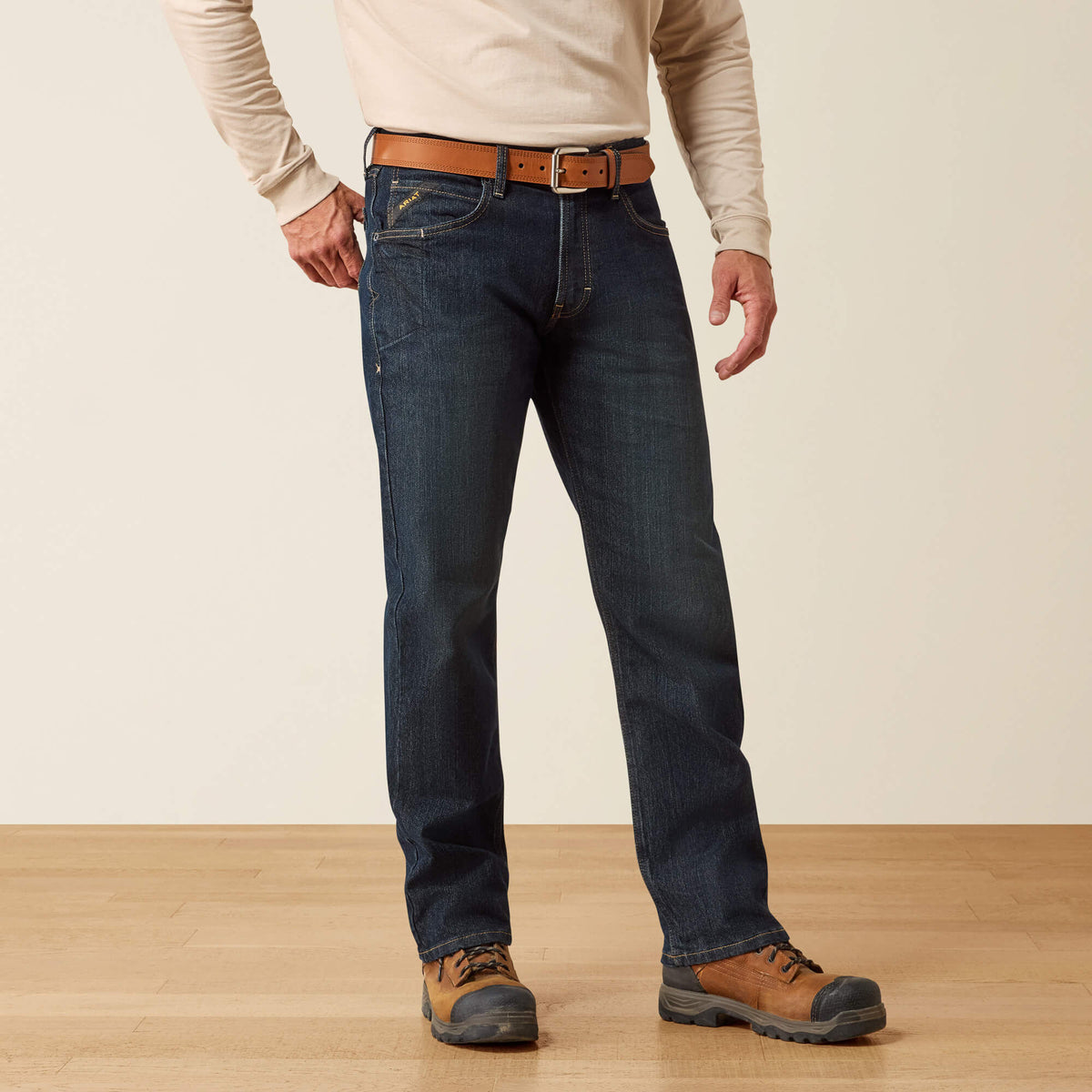 Ariat Quality | Rebar M4 Relaxed DuraStretch Basic Stackable Straight Leg Jean