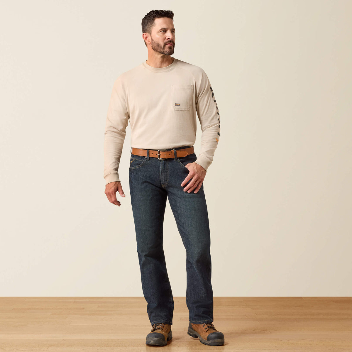 Ariat Quality | Rebar M4 Relaxed DuraStretch Basic Stackable Straight Leg Jean
