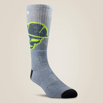 Ariat Smart Buy | Roughneck Graphic Crew Work Sock 2 Pair Multi Color Pack