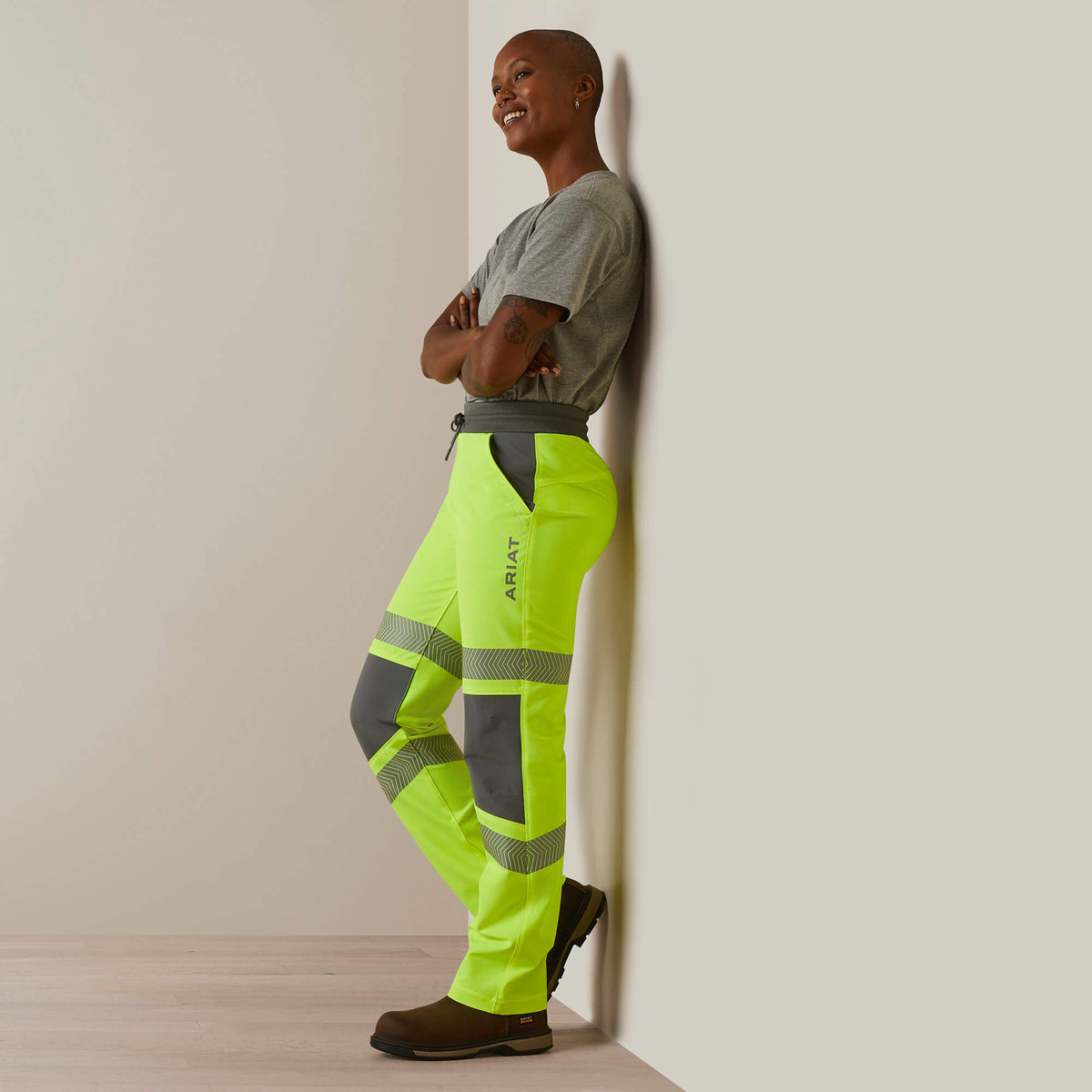 Ariat New | Rebar Perfect Rise Hi-Vis Pull-On DuraStretch Slim Leg Pants