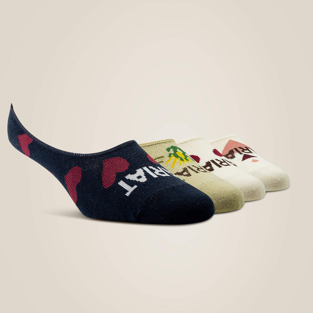 Ariat Great Value | No Slip No Show Sock 2 Pair Multi Color Pack