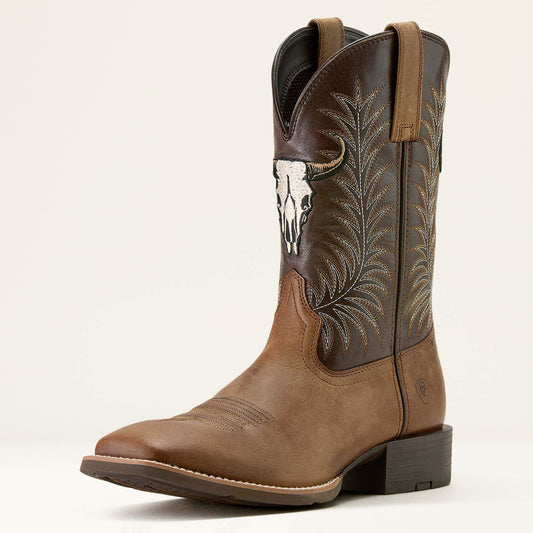 Ariat Premium | Sport Steer Skull Wide Square Toe Cowboy Boot