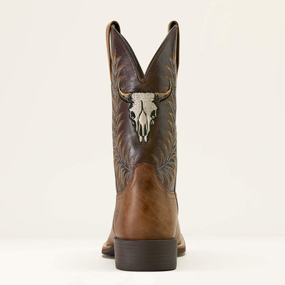 Ariat Premium | Sport Steer Skull Wide Square Toe Cowboy Boot