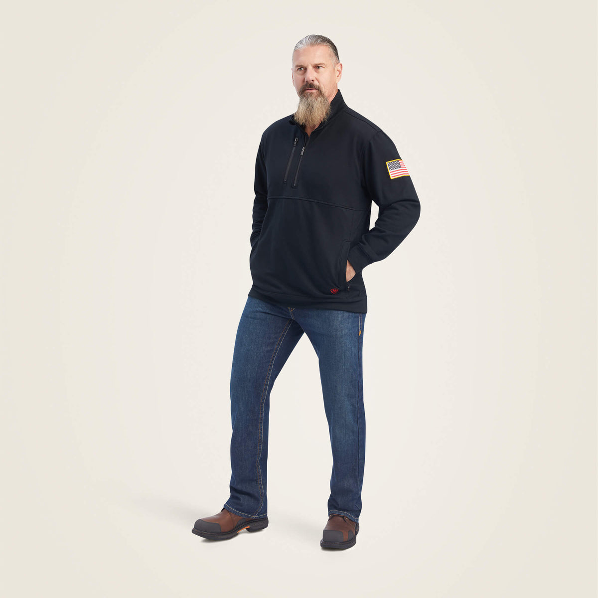 Ariat Best Seller | FR Durastrech Fleece 1/2 Zip Job Shirt