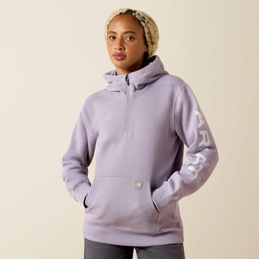 Ariat Discount | Rebar Lightweight Logo 1/2 Zip Hoodie
