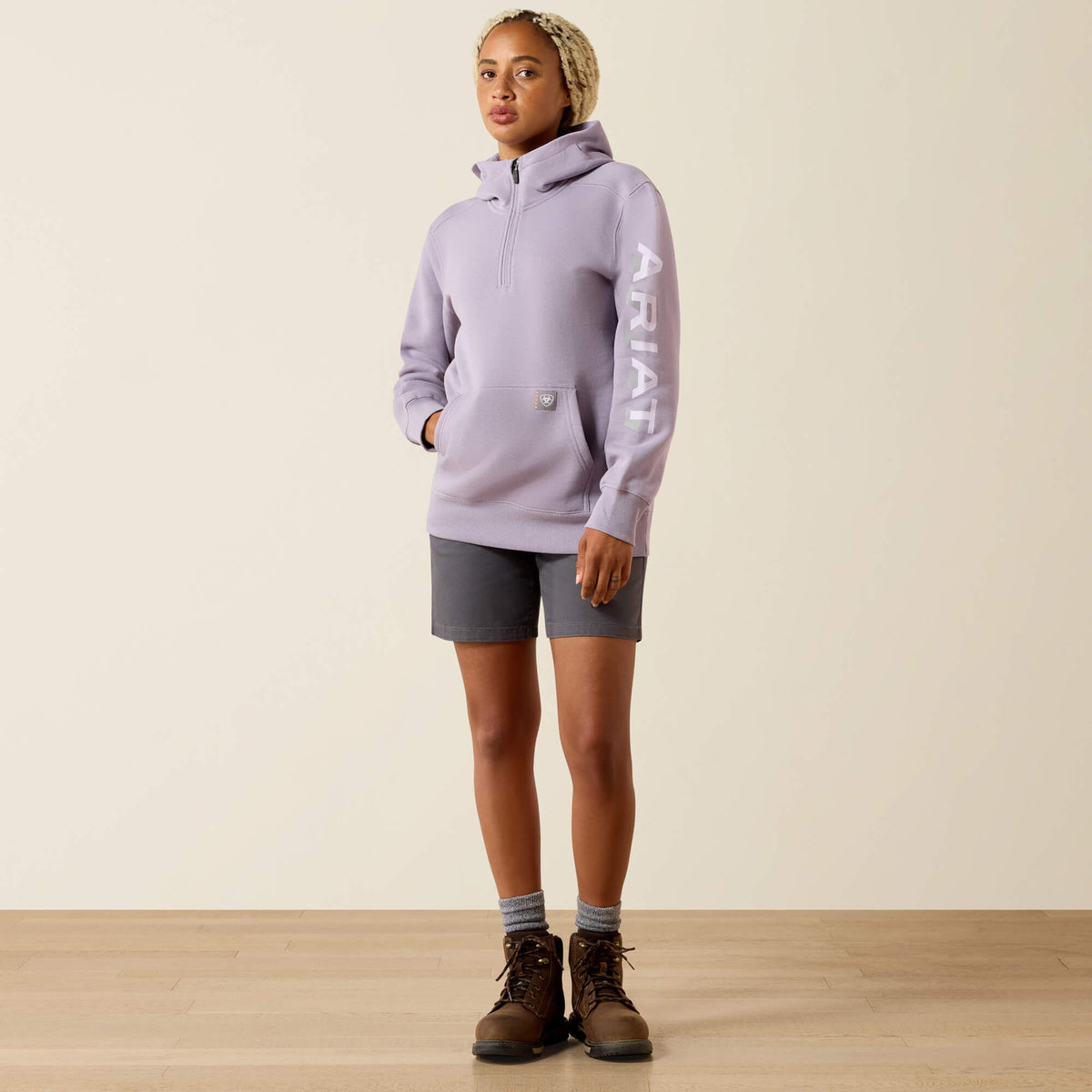 Ariat Discount | Rebar Lightweight Logo 1/2 Zip Hoodie