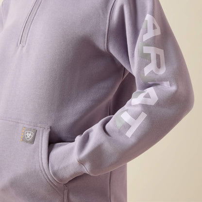 Ariat Discount | Rebar Lightweight Logo 1/2 Zip Hoodie