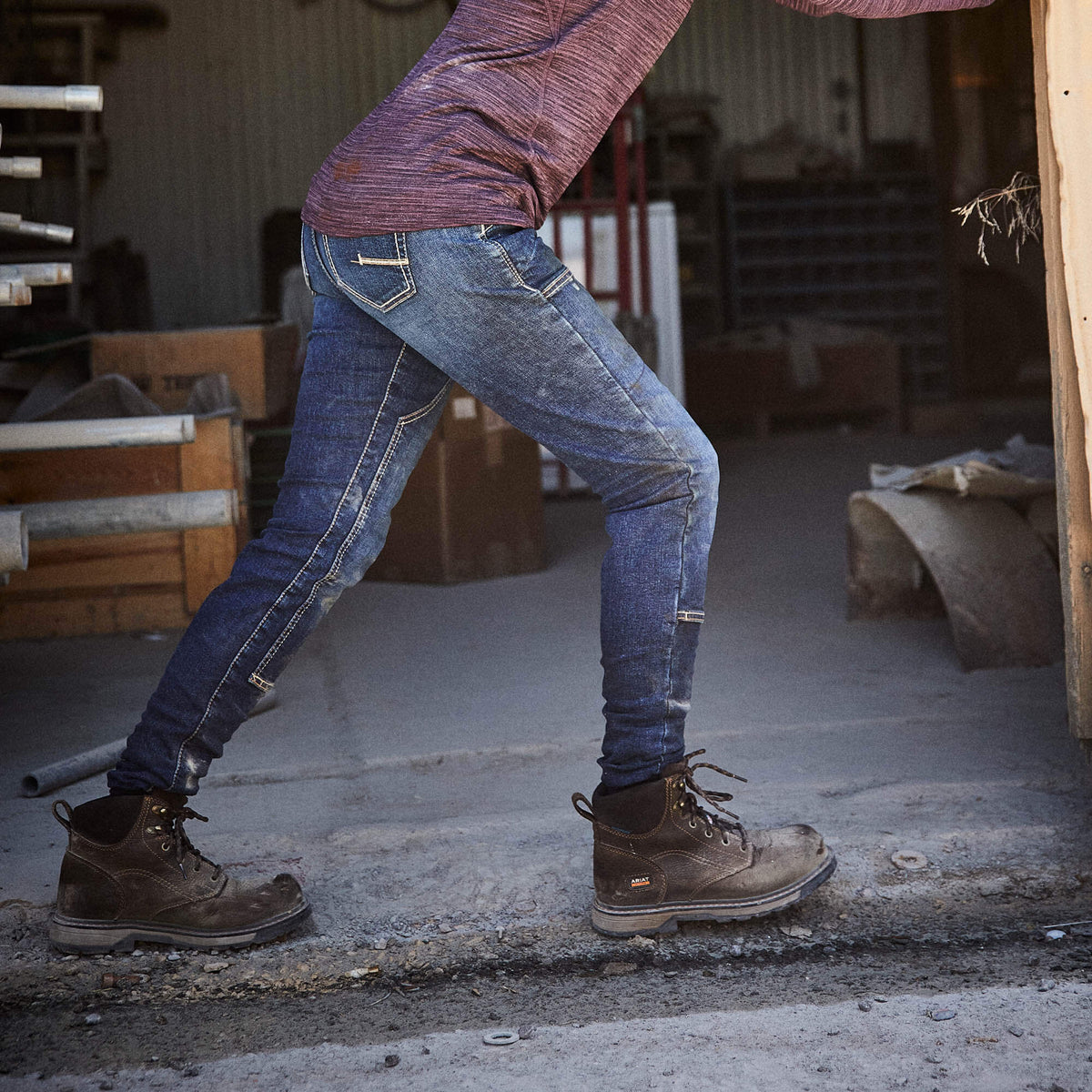 Ariat Latest | Rebar PR DuraStretch Riveter Double Front Straight Jean