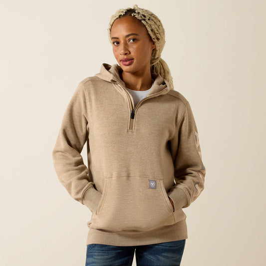 Ariat Special Offer | Rebar Lightweight Logo 1/2 Zip Hoodie
