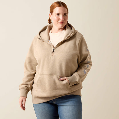 Ariat Special Offer | Rebar Lightweight Logo 1/2 Zip Hoodie