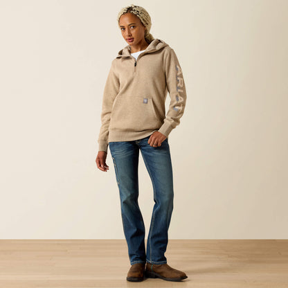 Ariat Special Offer | Rebar Lightweight Logo 1/2 Zip Hoodie