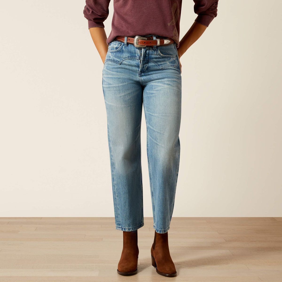 Ariat Great Value | Ultra High Rise Cheyenne Yoke Tomboy Straight Leg Jean