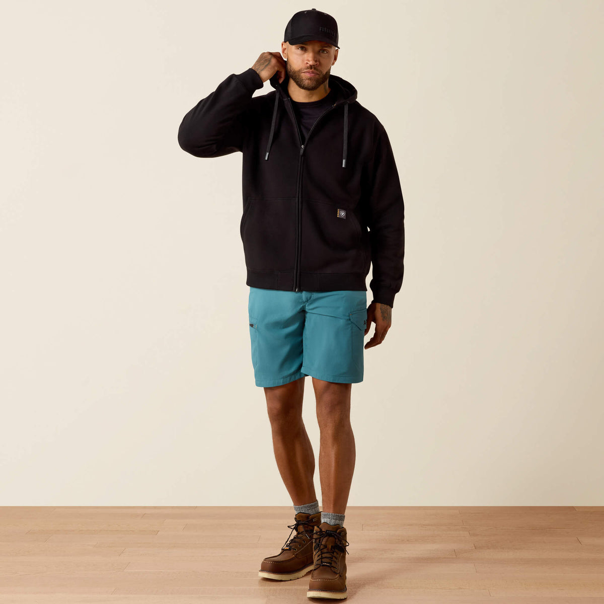 Ariat Recommended | Rebar Lightweight Label Full Zip Hoodie