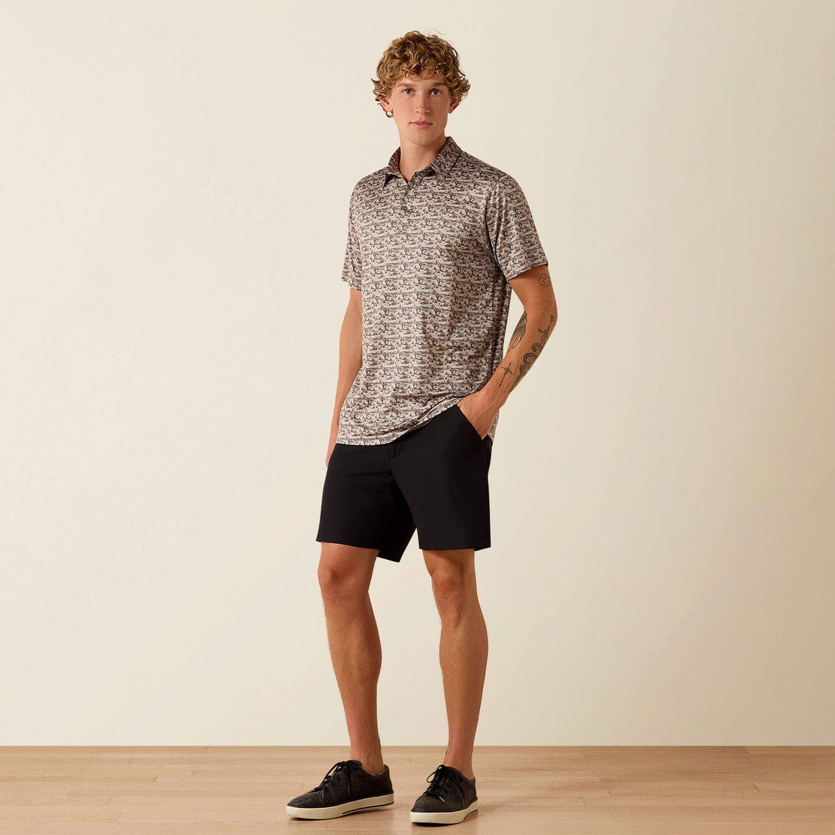 Ariat Discount | All Over Print Heathered Fitted Polo