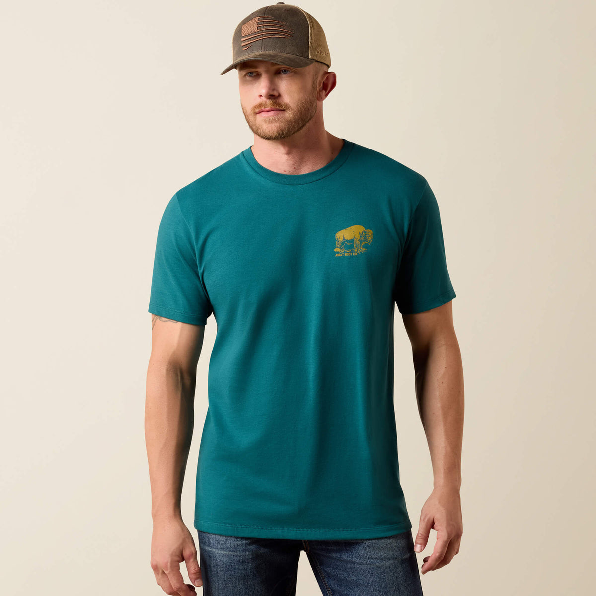 Ariat Great Value | Ariat Bison Wander Flag Classic Fit T-Shirt
