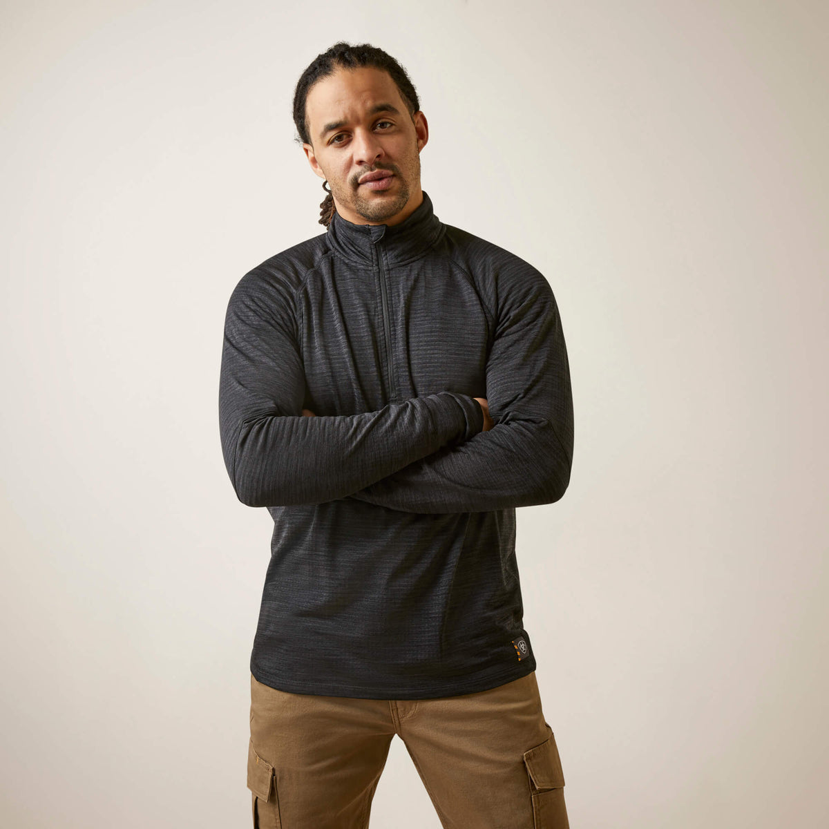 Ariat New | Rebar Gridwork Baselayer 1/4 Zip T-Shirt