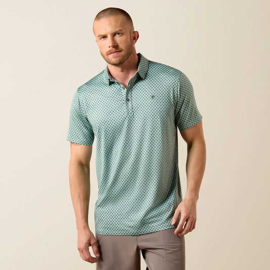 Ariat Quality | All Over Print Heathered Fitted Polo