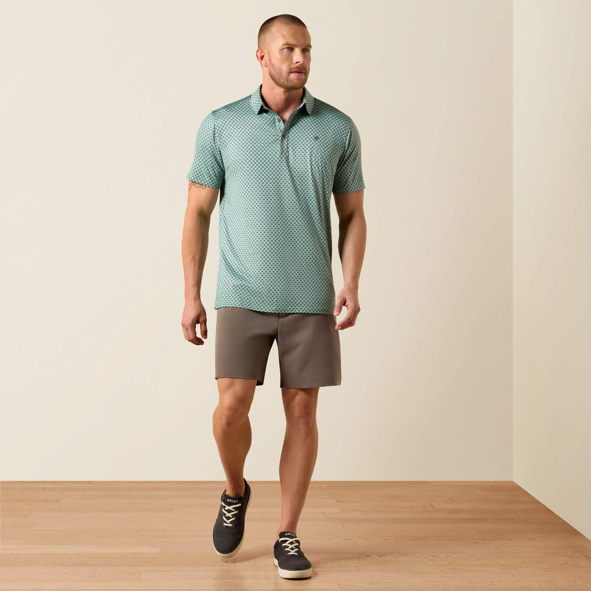 Ariat Quality | All Over Print Heathered Fitted Polo