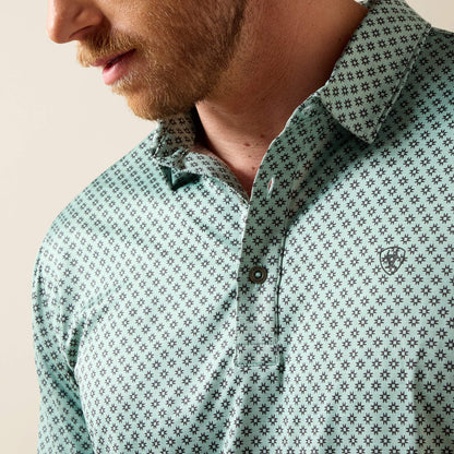 Ariat Quality | All Over Print Heathered Fitted Polo