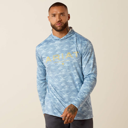 Ariat Top Pick | Rebar Sunblocker Printed Craft Hooded Long Sleeve T-Shirt