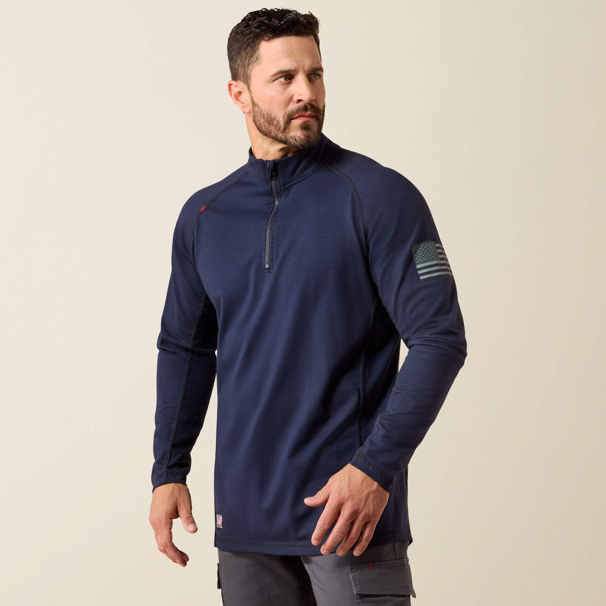 Ariat Best Price | FR Combat Stretch Patriot 1/4 Zip Work Shirt