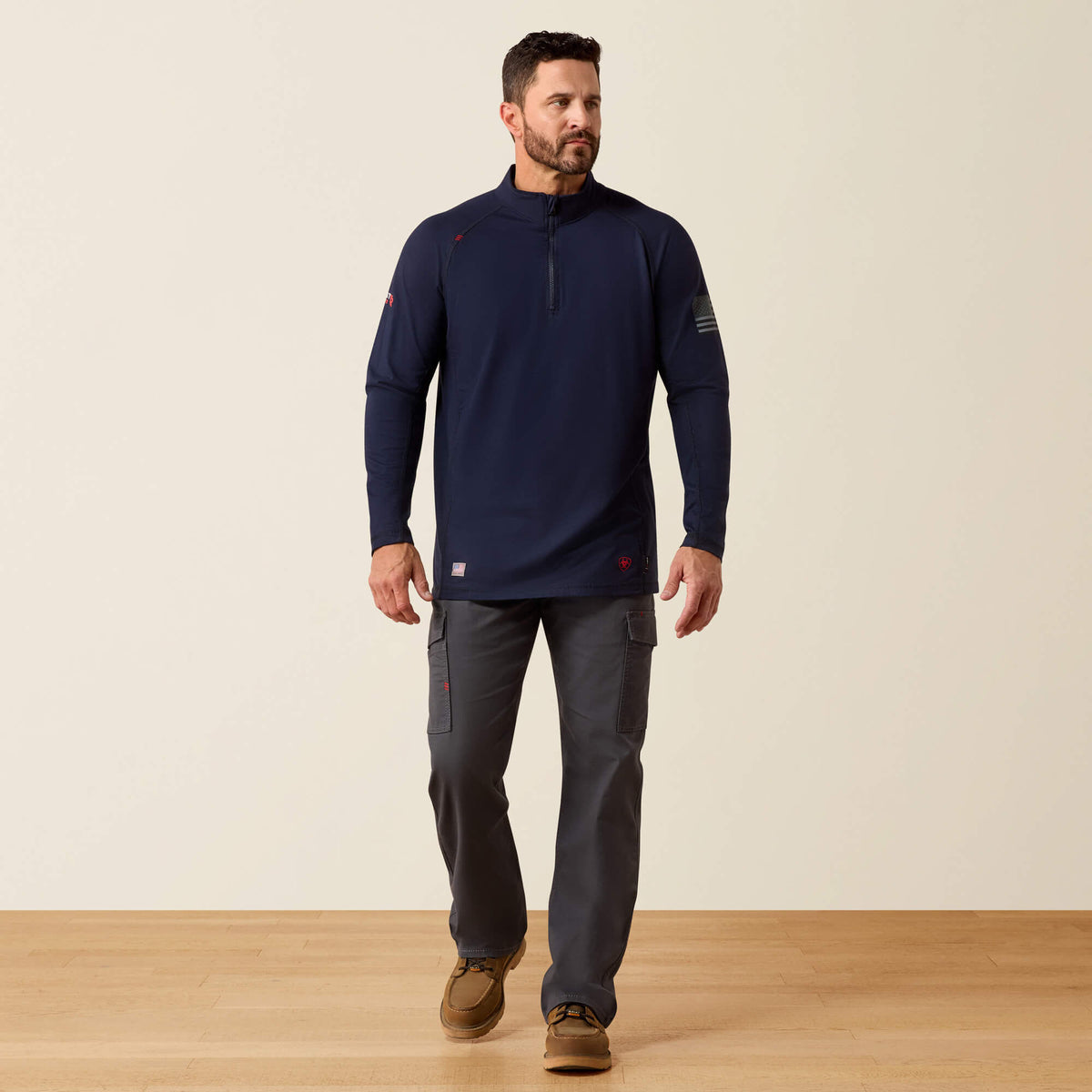 Ariat Best Price | FR Combat Stretch Patriot 1/4 Zip Work Shirt