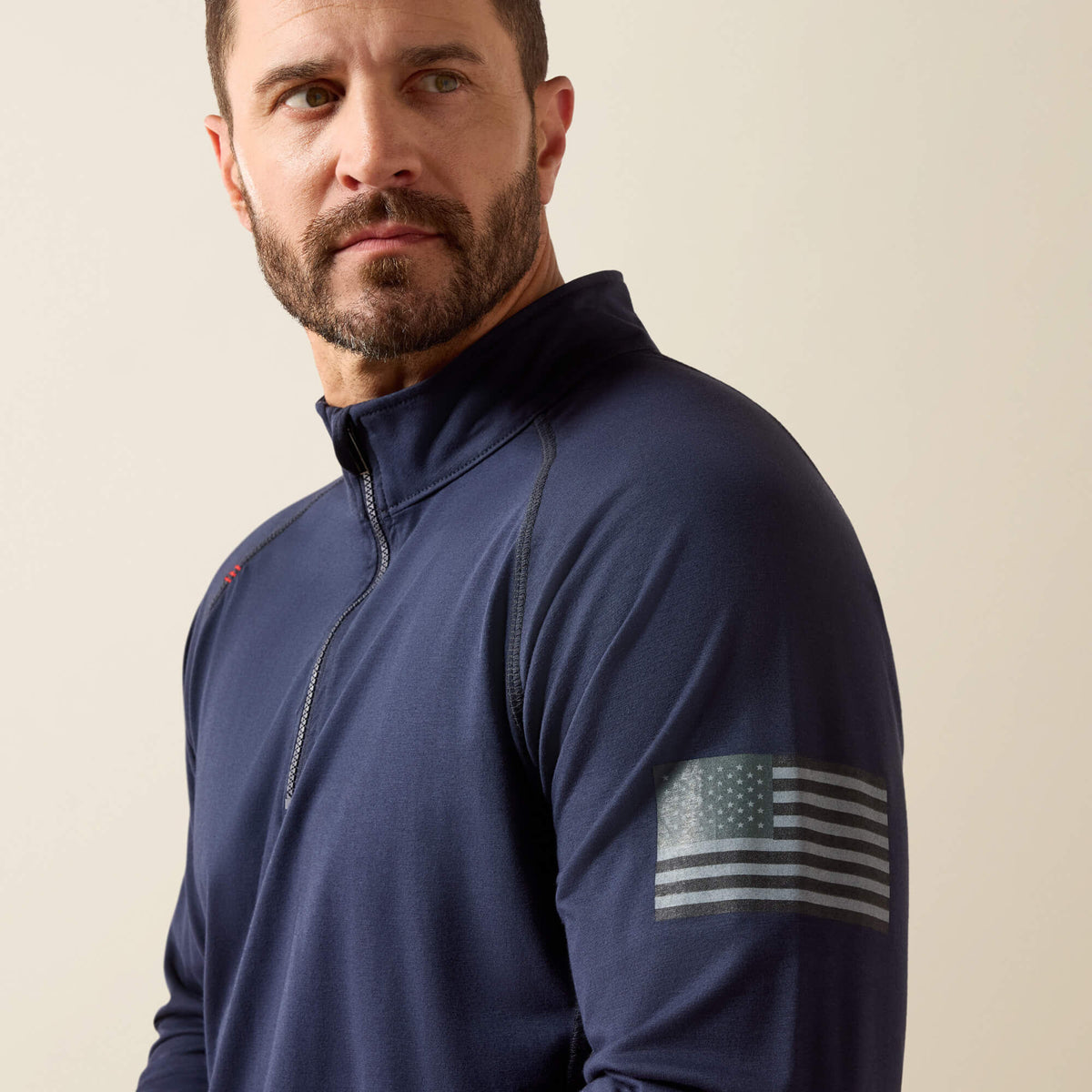 Ariat Best Price | FR Combat Stretch Patriot 1/4 Zip Work Shirt
