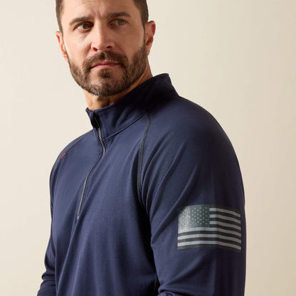 Ariat Best Price | FR Combat Stretch Patriot 1/4 Zip Work Shirt