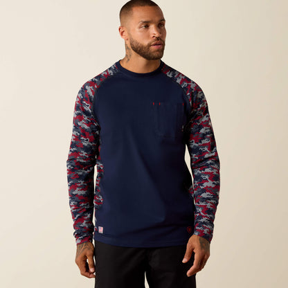Ariat Quality | FR Stretch Camo Baseball T-Shirt