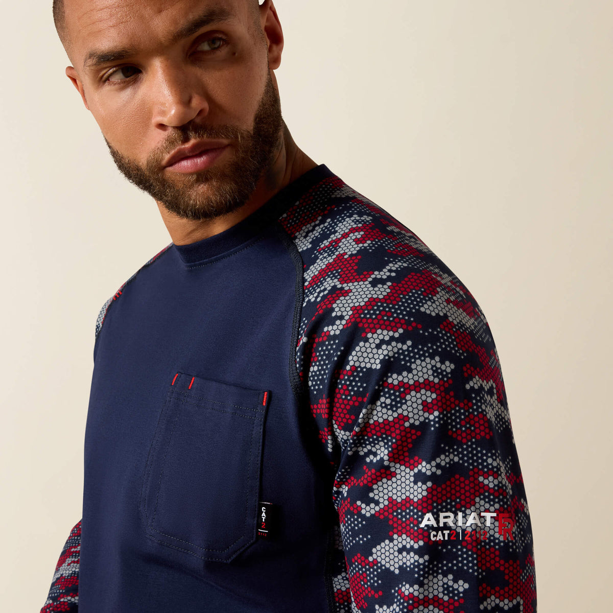 Ariat Quality | FR Stretch Camo Baseball T-Shirt