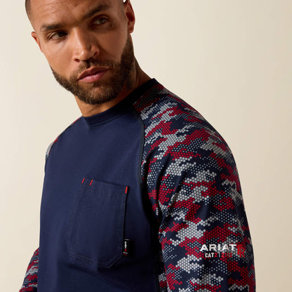 Ariat Quality | FR Stretch Camo Baseball T-Shirt