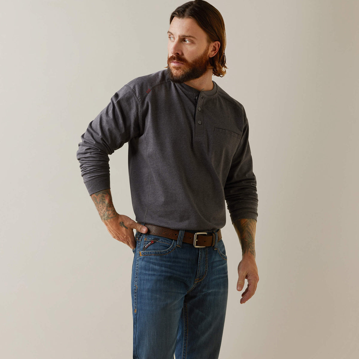 Ariat New | FR Air Refinery Row Graphic Henley Top