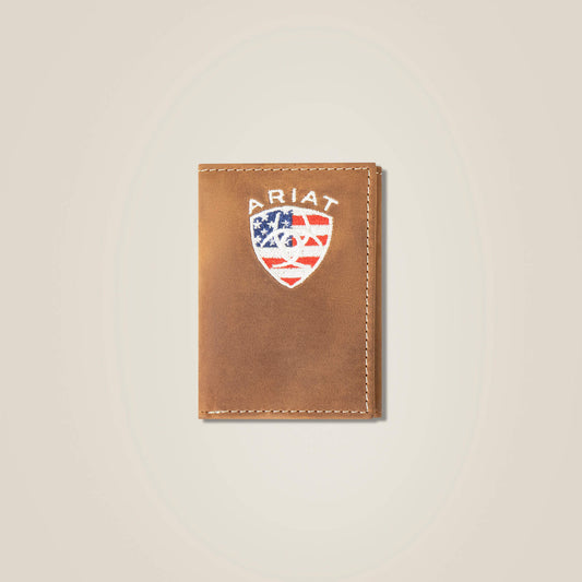 Ariat Discount | Flag Shield Trifold Wallet