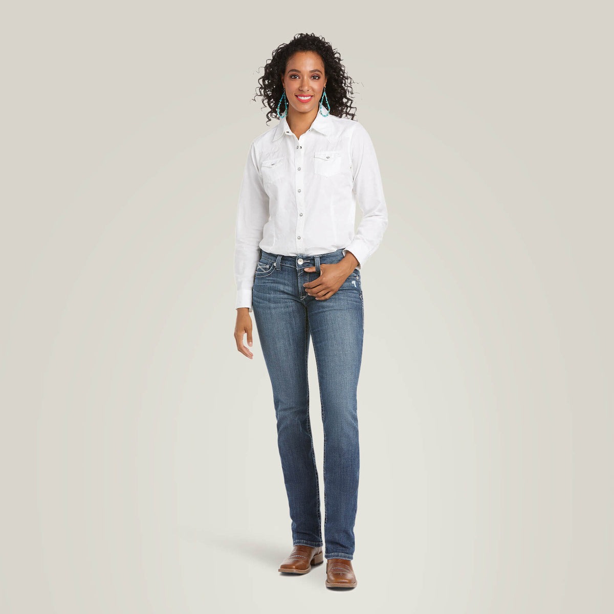 Ariat Popular | Arrow Fit Mid Rise Gianna Straight Leg Jeans