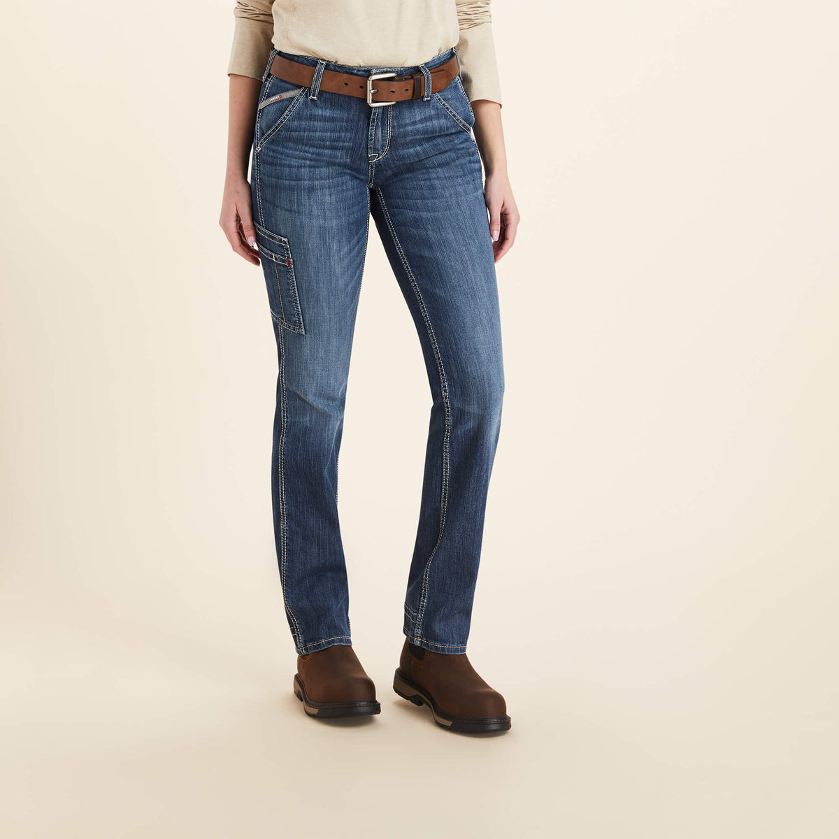 Ariat Essential | FR Perfect Rise Perfect Rise DuraLight Stretch Cell Phone DuraStretch Straight Leg Jeans