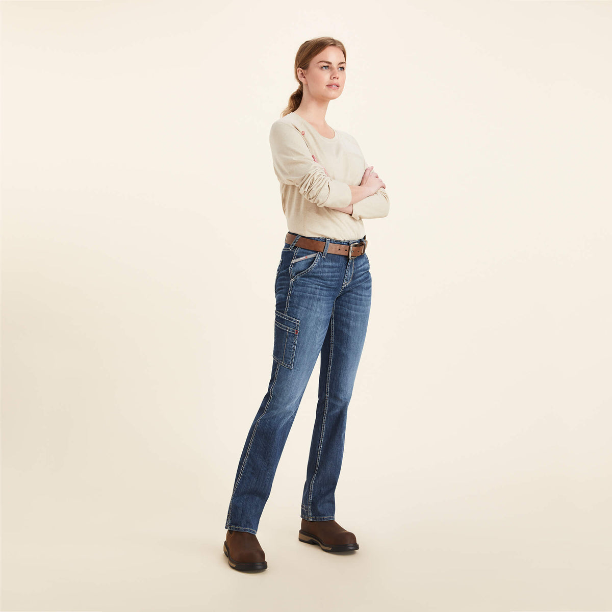 Ariat Essential | FR Perfect Rise Perfect Rise DuraLight Stretch Cell Phone DuraStretch Straight Leg Jeans