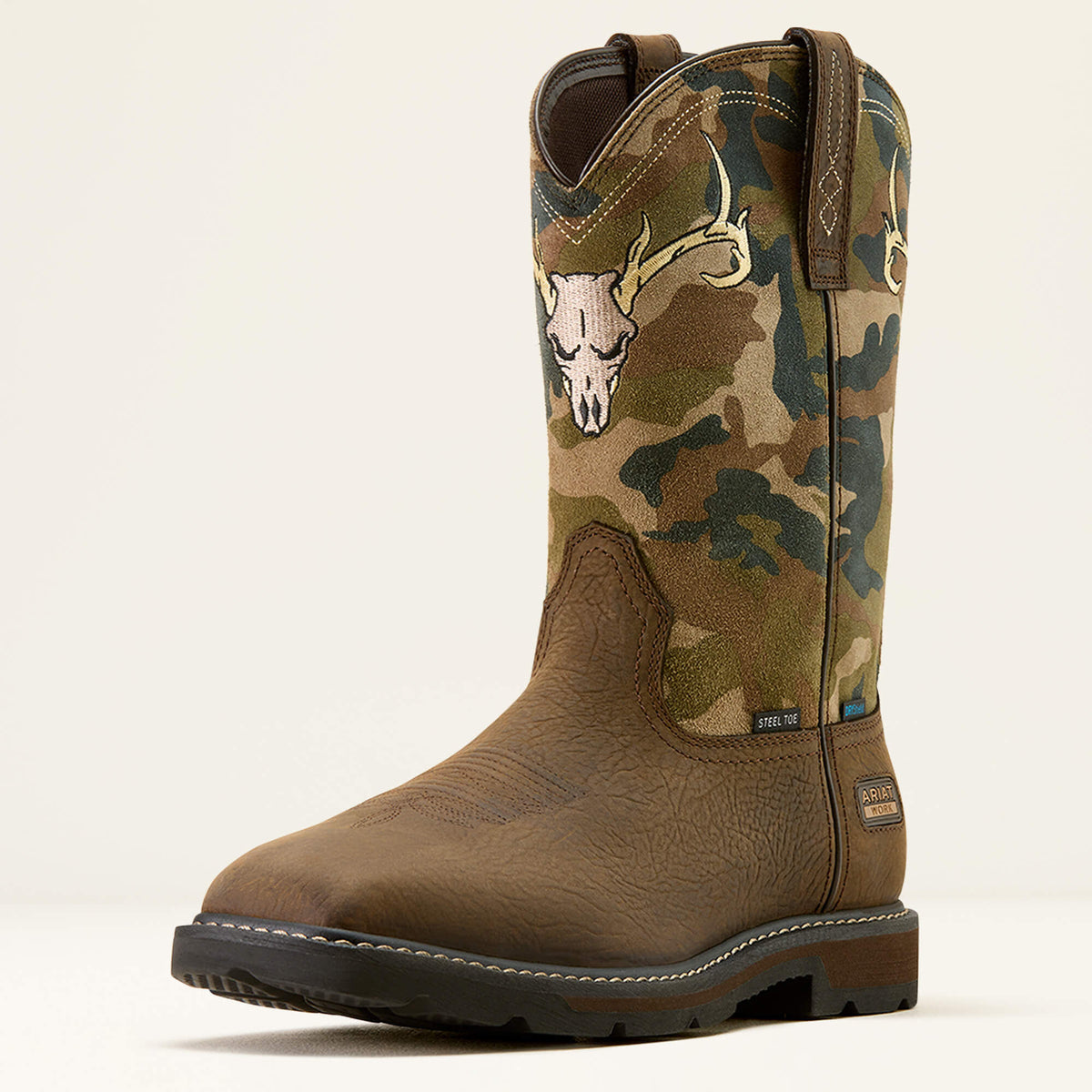 Ariat Hot Sale | Groundbreaker Antler Waterproof Wide Square Toe Steel Toe Work Boot