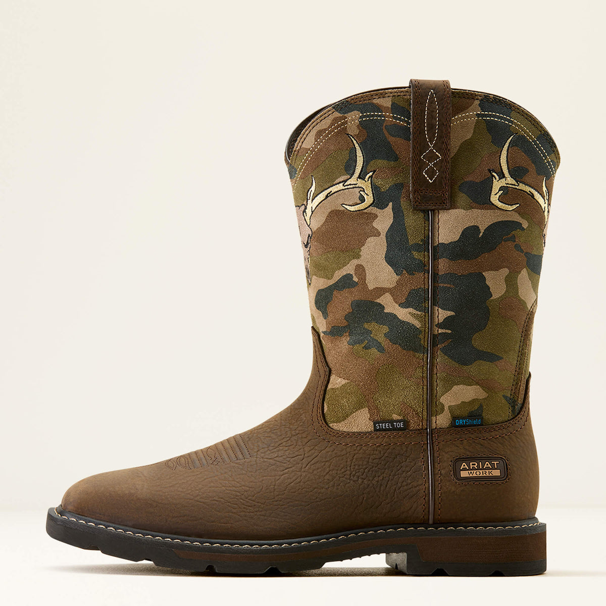 Ariat Hot Sale | Groundbreaker Antler Waterproof Wide Square Toe Steel Toe Work Boot