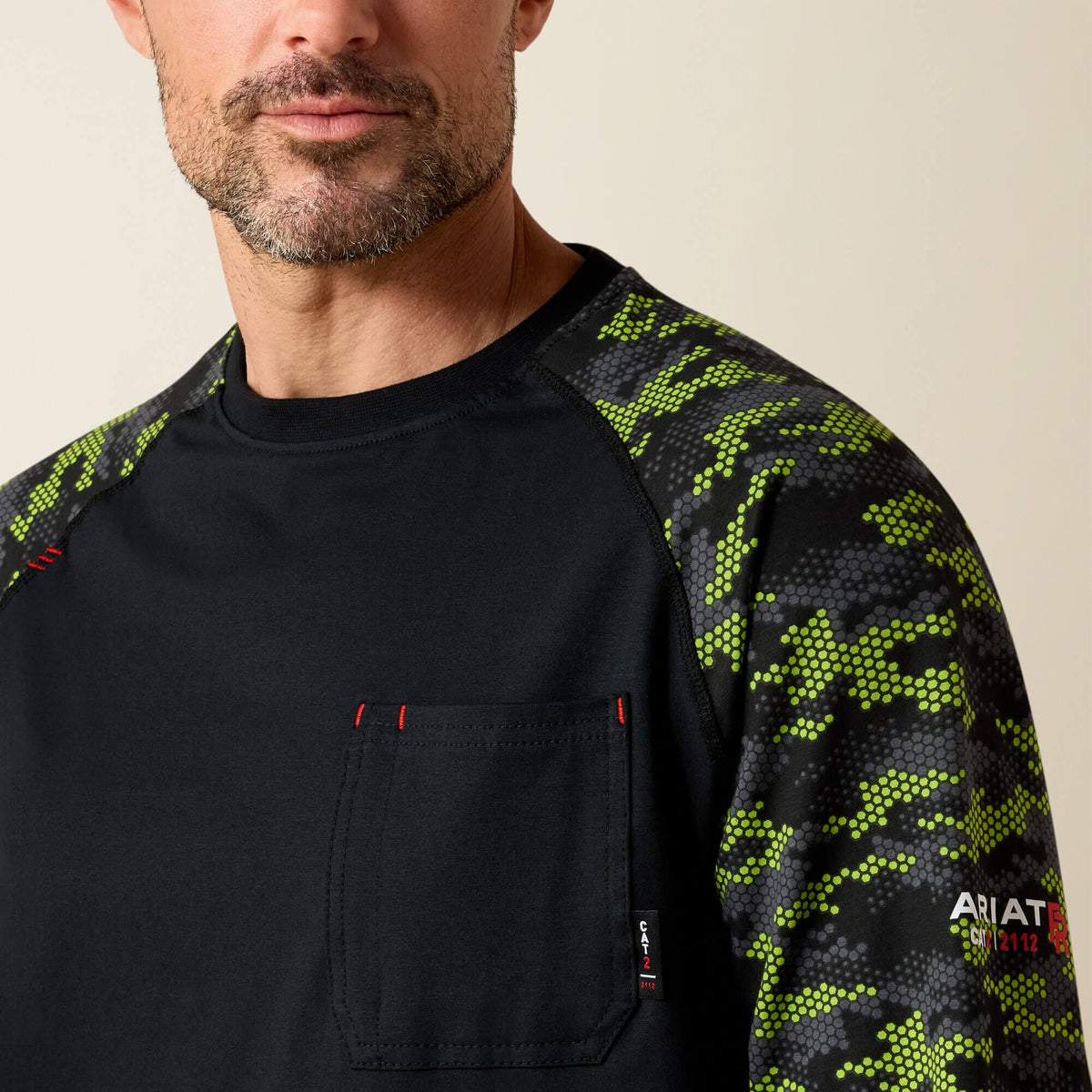 Ariat Essential | FR Stretch Camo Baseball T-Shirt