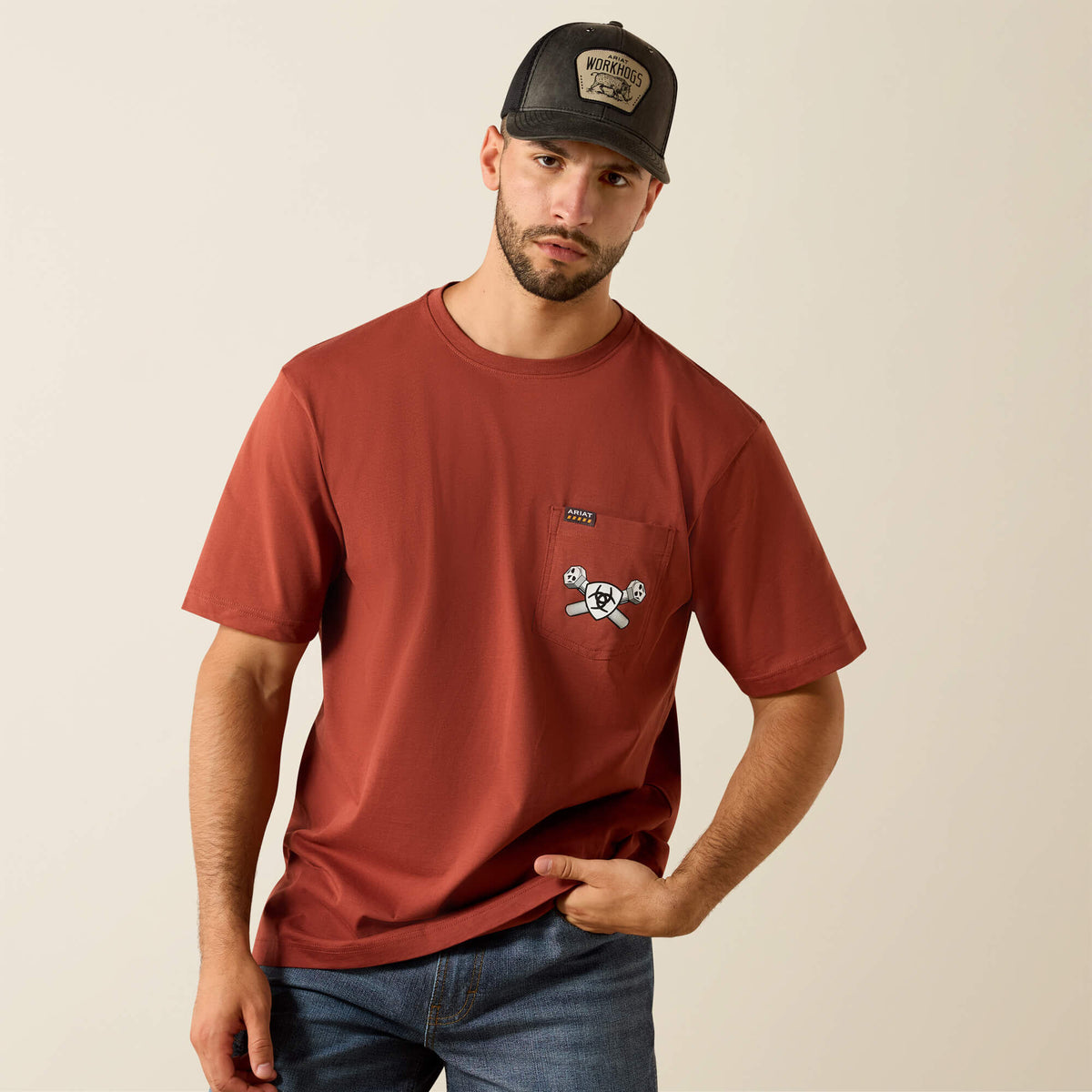 Ariat New | Rebar Cotton Strong Bolt Skull T-Shirt