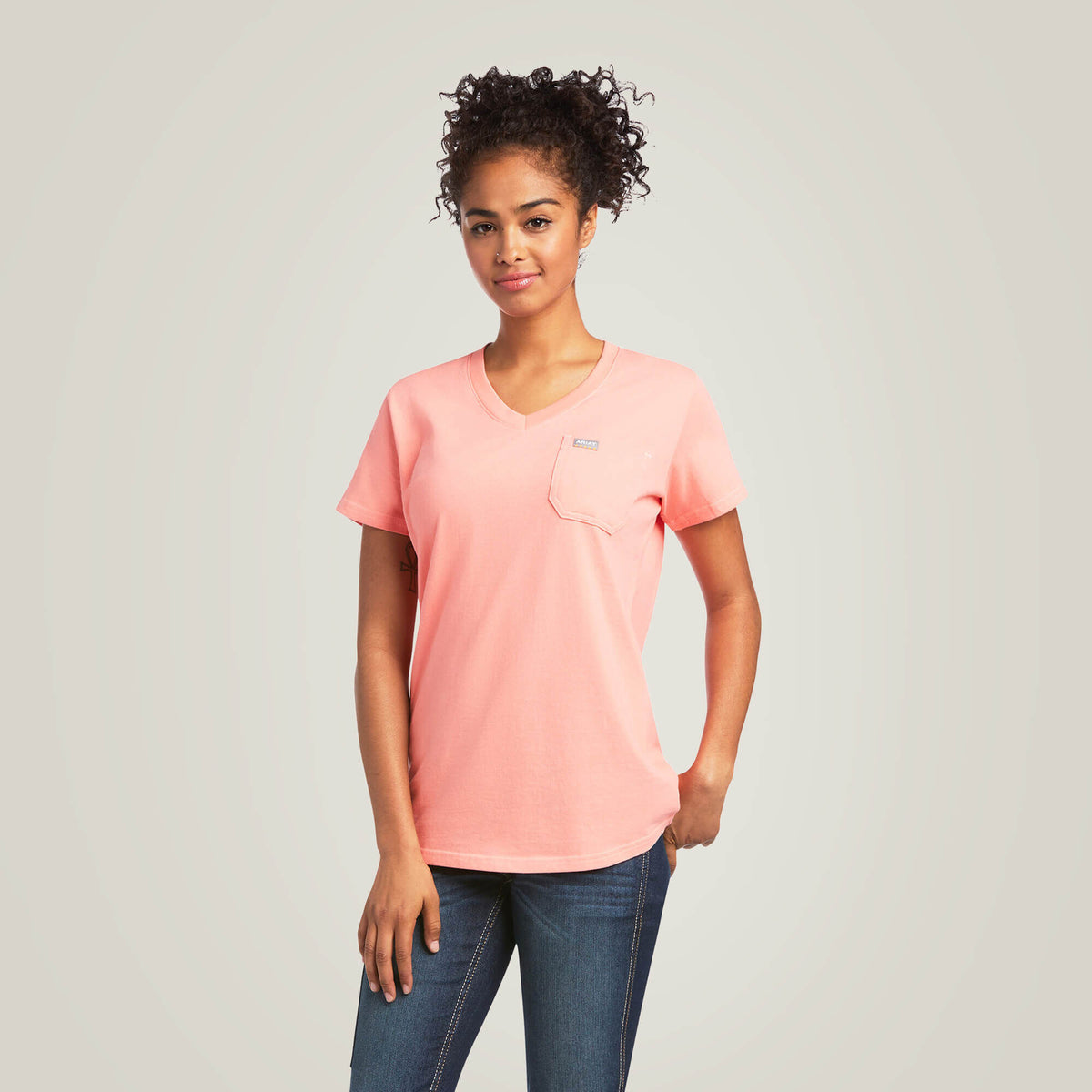 Ariat Essential | Rebar Cotton Strong V-Neck T-Shirt